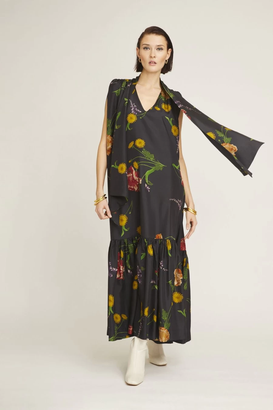 Isla & White Women's Renata Dress - Elegant Floral Printed Summer Dress